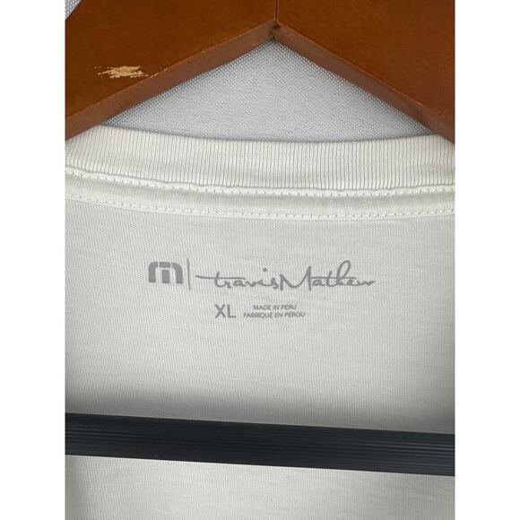 Men’s Travis Mathew’s Size XL White with Grey Design Golf Shirt. - Picture 3 of 4